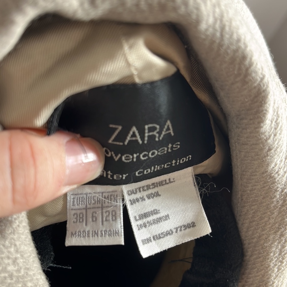 Zara overcoats winter collection wool double breasted tan collared trench 6 - Picture 7 of 8